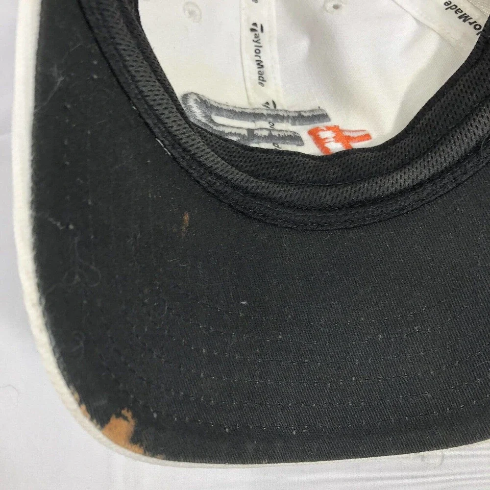 TaylorMade 1R Golf Hat White Embordered Baseball Cap Adjustable Polyester OSFM
